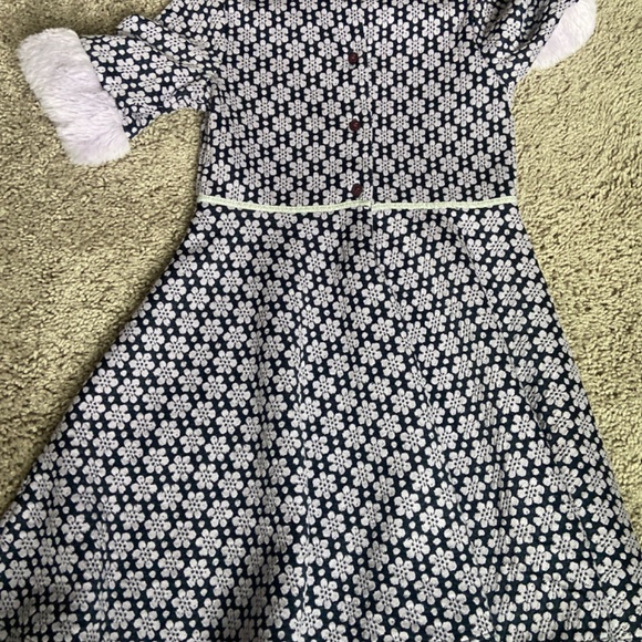 Janie and Jack purple fur dress size 5 - Picture 5 of 5